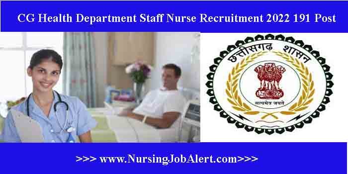 CG Health Department Staff Nurse Vacancy 2022 Online Form