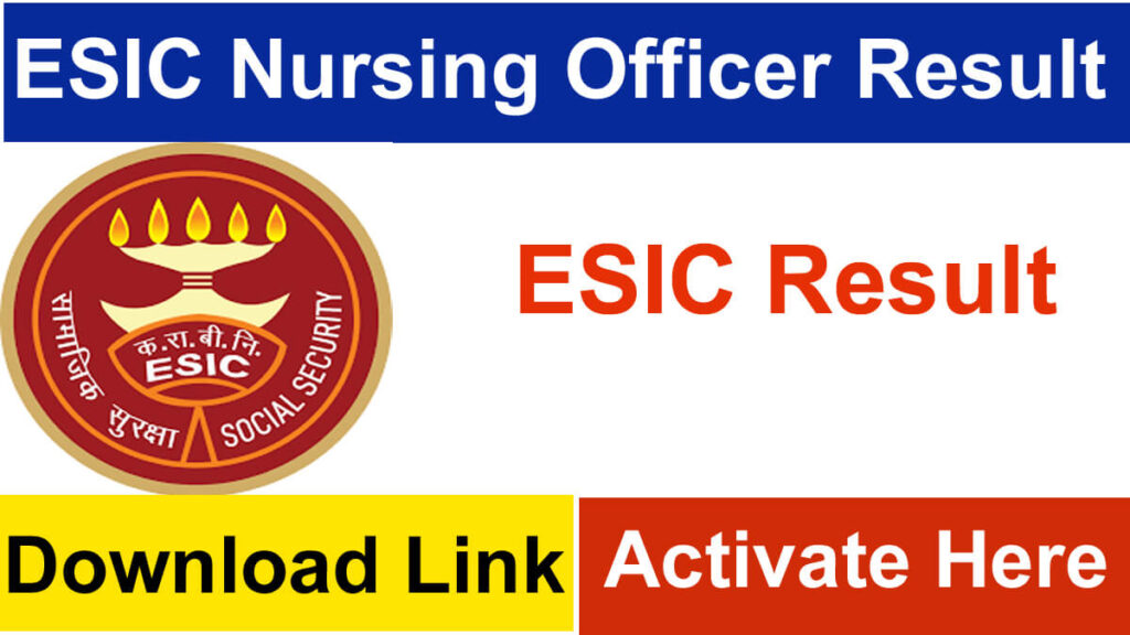 ESIC Nursing Officer Result 2024