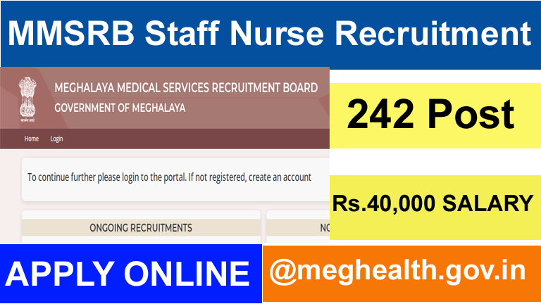 MMSRB Staff Nurse Recruitment 2024