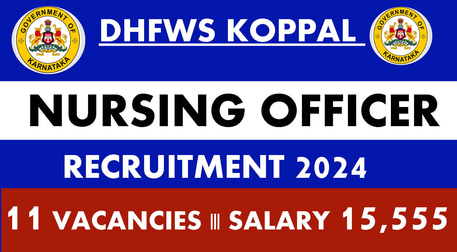 DHFWS Koppal Nursing Officer Vacancy 2024