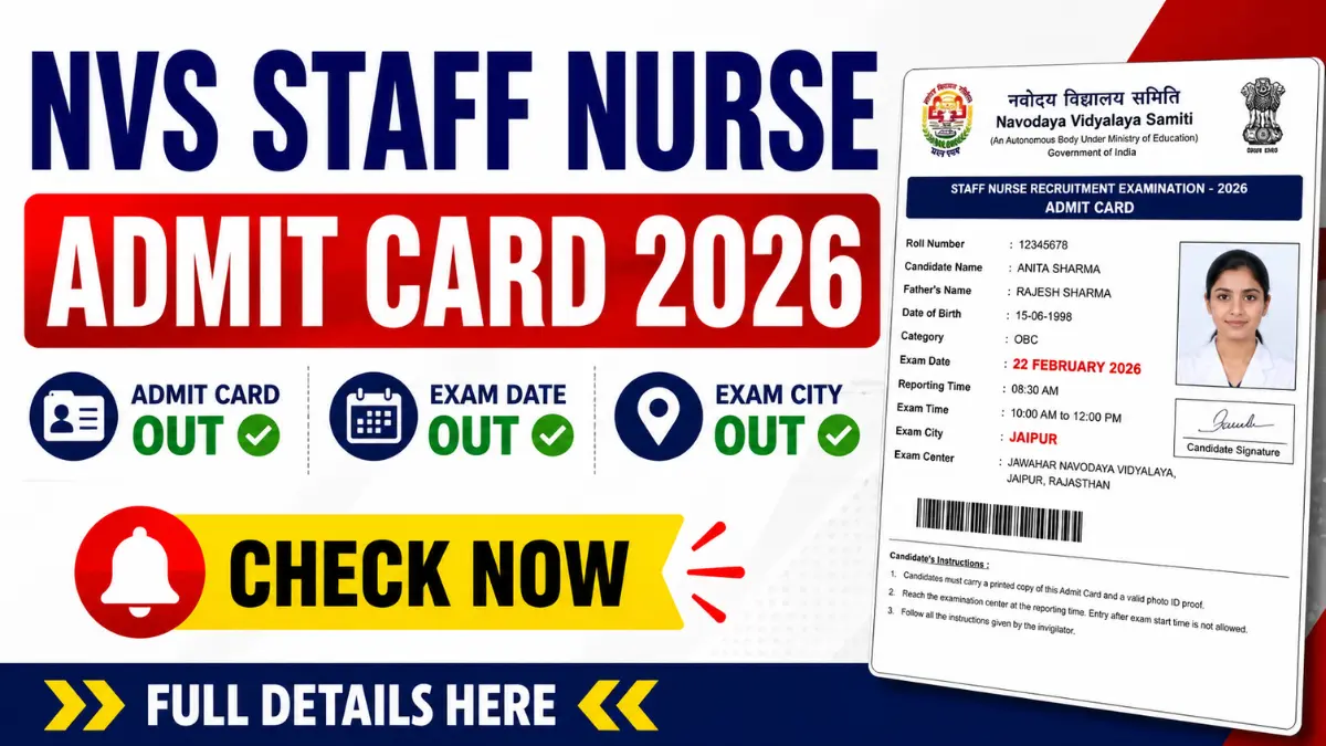 NVS Staff Nurse Admit Card 2026