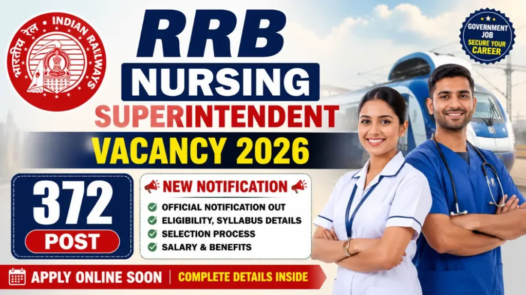 RRB Nursing Superintendent Vacancy 2026