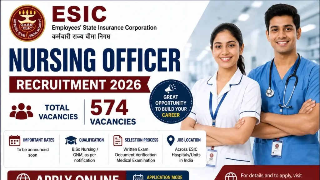 ESIC Nursing Officer Recruitment 2026