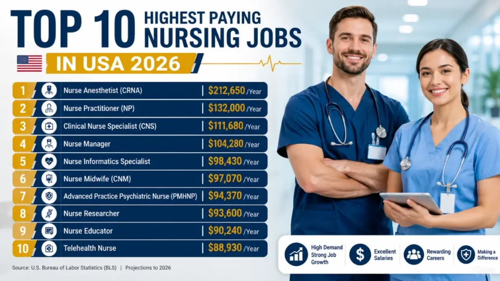 Top 10 Highest Paying Nursing Jobs in USA 2026