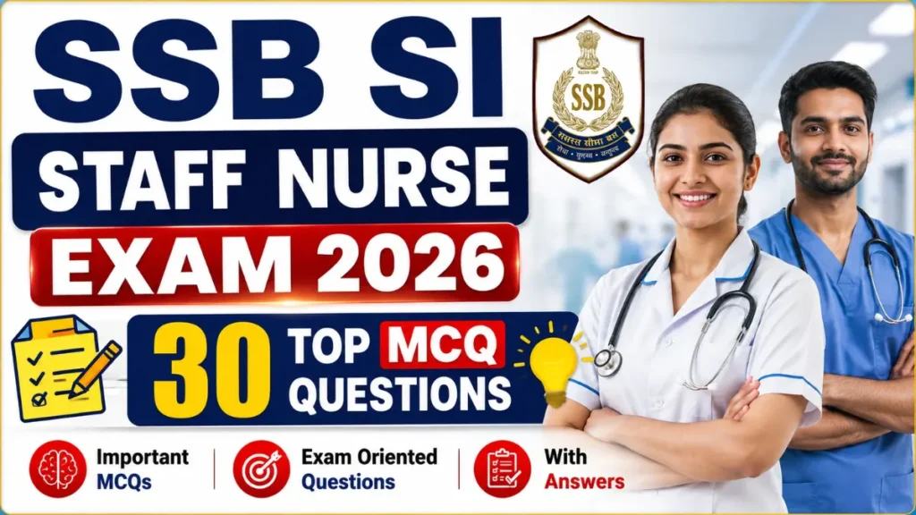 SSB SI Staff Nurse Question Paper 2026